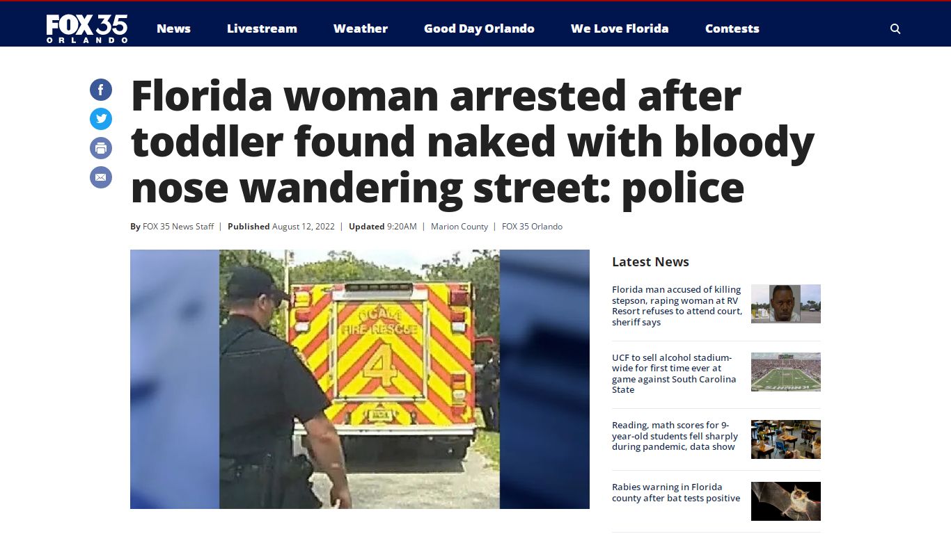 Florida woman arrested after toddler found naked with bloody nose ...